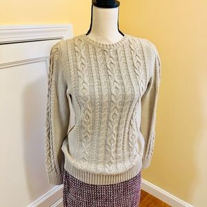 LLBean Sweater, long sleeves, cable knit.